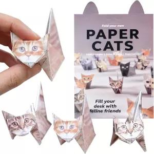 오리가미 고양이 50매 종이 키트 DIY 접이식 3D 귀여운 피규어 공예 책상 장식 및 를 위한 선물