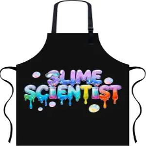2 포켓이 있는 에이프런 페인팅 및 DIY 공예를 위한 세탁기 조절 가능한 아트 슬라임 과학자 STEM을