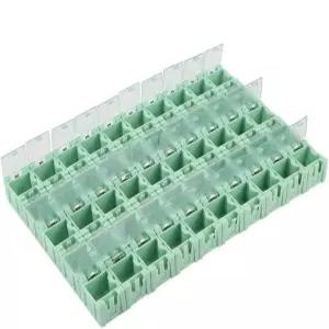 50pcs/세트 그린 SMT SMD 컨테이너 박스 투명 뚜껑이 있는 전자 부품 보관 케이스 미니 분류 보관함 도구