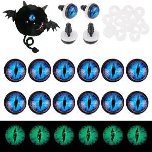 PH PandaHall 2mm 공예 안전 눈 어두운 용 카보숑 크로셰 평평한 둥근 20pcs 세탁기로 빛나는 인형 할로윈