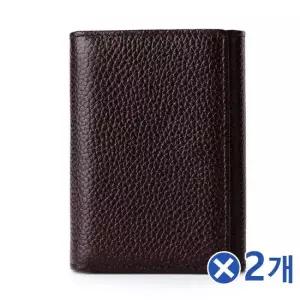 TBZ 똑딱이 심플 소가죽 카드지갑 브라운x2개 학생지갑 카드홀더지갑 카드명함지갑