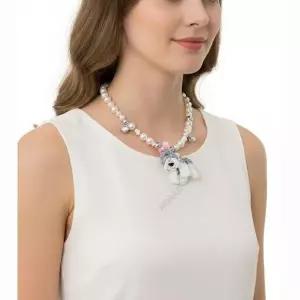YVMIN X SHUSHUTONG Rubber Band Puppy Pearl Necklace (25382WHT00NN WHITE) (위민X 러버 밴드 퍼