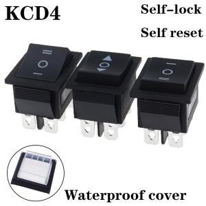 푸쉬락스위치 푸쉬온 1PCS KCD4 25X31MM 16A 25A 이중 스위치 ONOFFON 250V 리셋래치 위치 로커 블랙 20A 125VAC