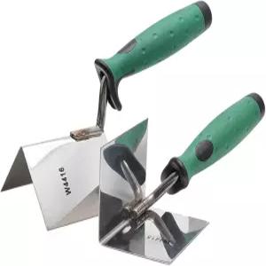 2pcs/set 코너 트롤 80 x 60mm 스테인리스 스틸 내부 및 외부 편안한 그립감을 갖춘 엣지 모서리 주걱 안감
