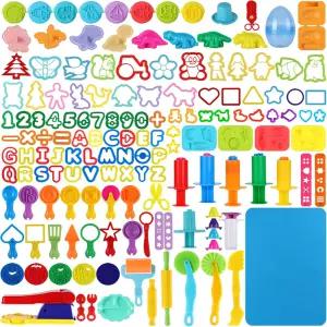 38세 를 위한 오운 나나 44 PCS 반죽 도구 세트 편지 및 숫자 커터 동물 공룡 곰팡이 압출기 가위 롤러
