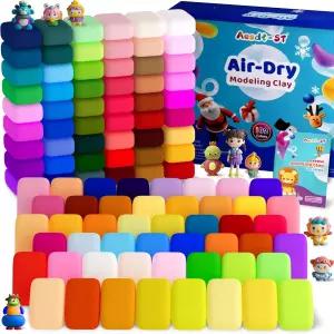 에어 드라이 클레이 02 색상 모델링 모형 매직 조각 도구가 된 DIY 성형 키트 부드럽고 끈적 않음 소년