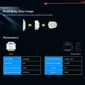 스카이댄스 DA-P 푸시 LED 디머 AC 110V 메모리 기능 포함 드라이버 또는 발라스트용 속도 조절