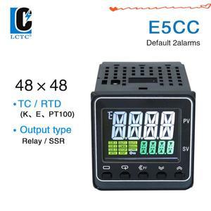 LCTC PID 온도 컨트롤러 조절기 220V TC/RTD 다중 K/E/PT100 입력 SSR 릴레이 2 알람 4848 패널