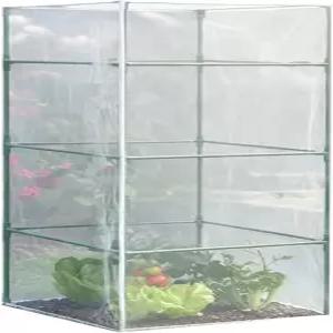 지퍼 식물 네팅 접이식 사각형 장벽 메시 패브릭이 포함된 24x24x59 인치 커버 화이트 나일론 실드 통기성