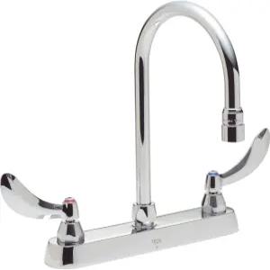 델타 수도꼭지 26C3934 26T 투핸들 8인치 캐스트 데크 마운트 크롬 6.50 x 7.71 12.00 인치