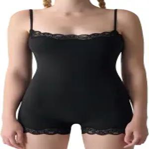 FYMNSI 여성 레이스 바디수트 레오타드 민소매 카미 스파게티 스트랩 보이레그 원피스 롬퍼 탑 셰이프웨어