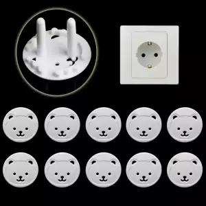 10pcs EU 전원 소켓 보호 커버 곰 두꺼운 안전 전기 콘센트 안티 충격 플러그 보호기
