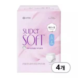 좋은느낌 수퍼소프트 생리대 입는오버나이트 대형 4P 4개