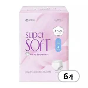 좋은느낌 수퍼소프트 생리대 입는오버나이트 대형 4P 6개