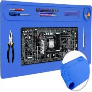 초대형 납땜 매트 32.7 x14.6 실리콘 작업대 932°F 500°C 내열 BGA 및 건 인두 전자제품 수리 DIY