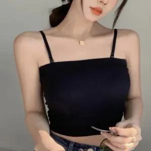 여성 여름 데일리 슬림핏 이너 크롭 튜브탑 나시 민소매