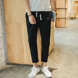 데일리 남자 린넨 바지 캐주얼 남성 린넨 슬랙스 여름 롤업