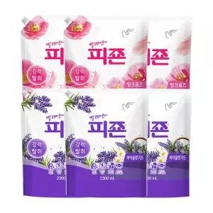 피죤 섬유유연제 리필 핑크로즈 2.3L 3개+바이올렛가든 2.3L 3개