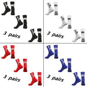 3 짝/몫 ANTI SLIP Tapedesign 축구 양말 Mid Calf 미끄럼 방지 축구 스포츠 사이클링 스포츠 남성 양말 여성의 새로운 기능