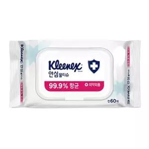 안심 물티슈 60매 4P 캡형물티슈 캡형 물휴지 캡형 청결티슈 여행용물티슈 카페물티슈