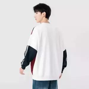 남사친 가을 캐주얼 빈티지 상의 소매 클래식 라운드 봄가을 트레이닝 맨투맨 배색 DUCHI3