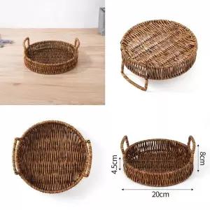 베스트 XCB957Q0 원형 라탄짜임 트레이 20cm 수납 정리함