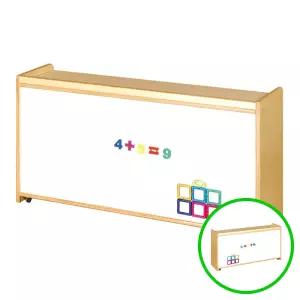 위월천 원목 책장 어린이 수납장 2단 화이트보드 칠판 교구장 유치원 화이트보드책장 방정리 유치원수납장