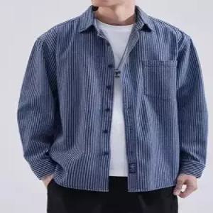 남친 캐주얼 빈티지 체크 셔츠 스트라이프 봄가을 터틀넥 멋스러운 카디건 트렌드 DUCHI3