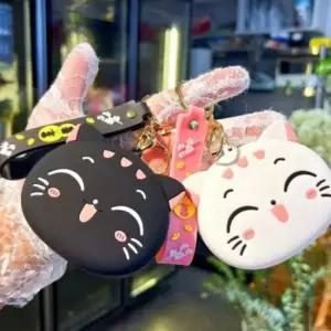 동물 스트랩 귀여운 키링 고양이 실리콘 자동차