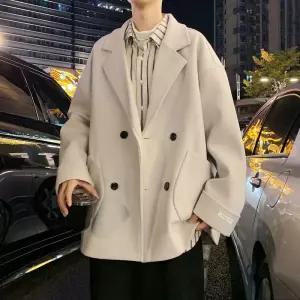 남친 모직 캐주얼 정장재킷 정장 빅 포켓 쇼트 코트 칼라 더블 사이즈 트렌치 admr1