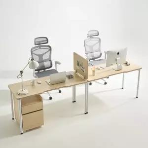 [티에스퍼니처]사무실 책상가림막 목재 스크린파티션 1400x488 클립유닛