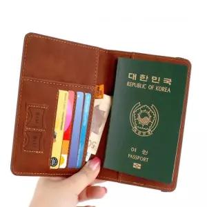 [라일리] Rly 가죽 여권 케이스 갈색 여권파우치 여행준비물 해