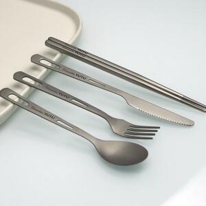 캠핑수저세트 티타늄수저세트 초경량 조리기구 젓가락 티타늄 19cm 1 포크 캠핑용수저세트 야외