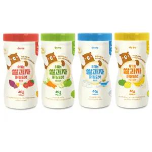 [키짱몸짱] 유기농 아기쌀과자 퍼핑도넛 40g 4개 사과맛