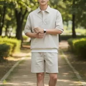 남녀공용 여름 반팔 카라 아노락 반바지 트레이닝복 세트