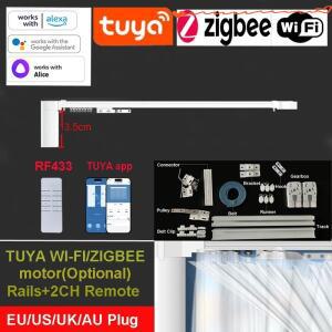 새로운 투야 WiFi/지그비 미니-4 커튼 모터 (앨리스 구글 알렉사 맞춤형 전동 트랙 로드 커니스 레일 스마