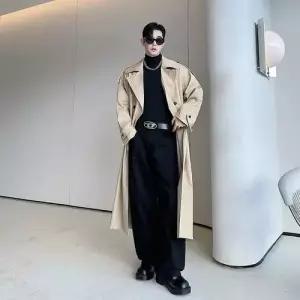원더우면 남친 캐주얼 롱 봄가을 루즈핏 코트 트렌치 더블 벨트 상의 OPH3