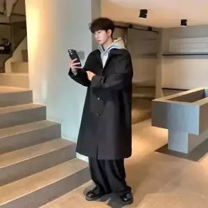 원더우면 남성용 봄 가을 하프기장캐주얼 트렌치코트 칼라 코트 OPH3