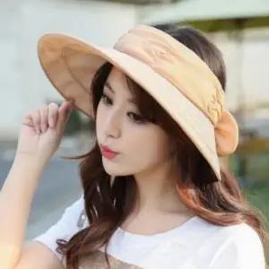 여름 리본 레이스 여성 돌돌이 썬캡 바캉스 차양 모자