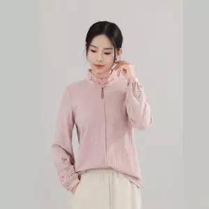 포뇨 여친 가을 빈티지 티 레이온 긴팔 하이넥 OPH3