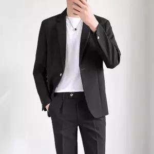 샤오원샵 남성용 캐주얼 키작남 정장세트 봄가을 정장 세트 멋쟁이 스타일리시 코트 꾹1