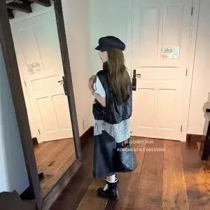 포뇨 여친 가을 캐주얼 단백질 자켓 셔츠 조끼 스트라이프 가죽 OPH3