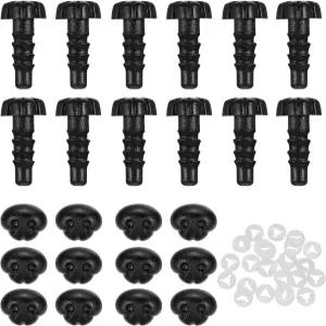 메카닉시 안전 코 블랙 플라스틱 공예 DIY 크로셰 곰 인형 개 제작용 스페이서 7mm 25PCS