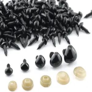 타오단 세이프티 코 100PCS 아미구루미 퍼펫 테디 베어 플러시 애니멀용 세탁기 포함 8-16mm 크기의 검은색