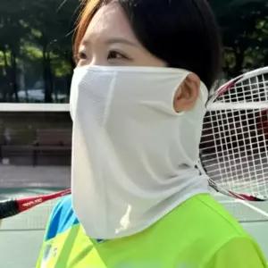 ( )화이트 귀걸이 안면 마스크 햇빛차단 바라클라바 햇빛가리개 얼굴 가리개 페이스 커버
