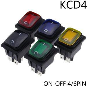 30x22 헤비듀티 방수 로커 스위치 12V 빨간색 LED 조명 16A KCD4-201 DPST 4핀