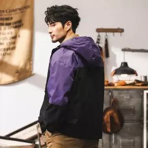 코아픽샵 남자 키작남 바람막이 점퍼 빈티지 배색 아우터 루즈핏 가을 야상 후드 카고 꾹3