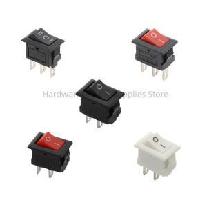 푸시 버튼 스위치 10x15mm SPST 2/3Pin 3A 250V KCD11 스냅인 on-off 미니 로커 검정색 빨간색 및 흰색