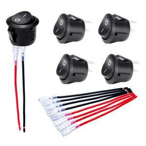 DaierTek 5PCS ON Off 라운드 로커 스위치 20mm 미니 12 볼트 DC 서클 토글 자동차 RV 핀