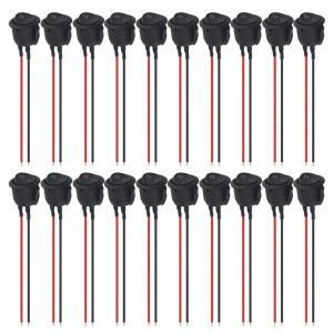 20Pcs 라운드 로커 스위치 ON Off 12V 토글 보트, 자동차용 사전 배선 6A/250V AC가 있는 2Pin SPST